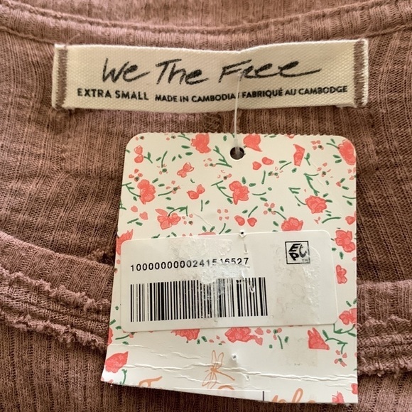 Free People NWT Ribbed Mauve Oversized Long Sleeve High Low Shirt - Picture 7 of 9